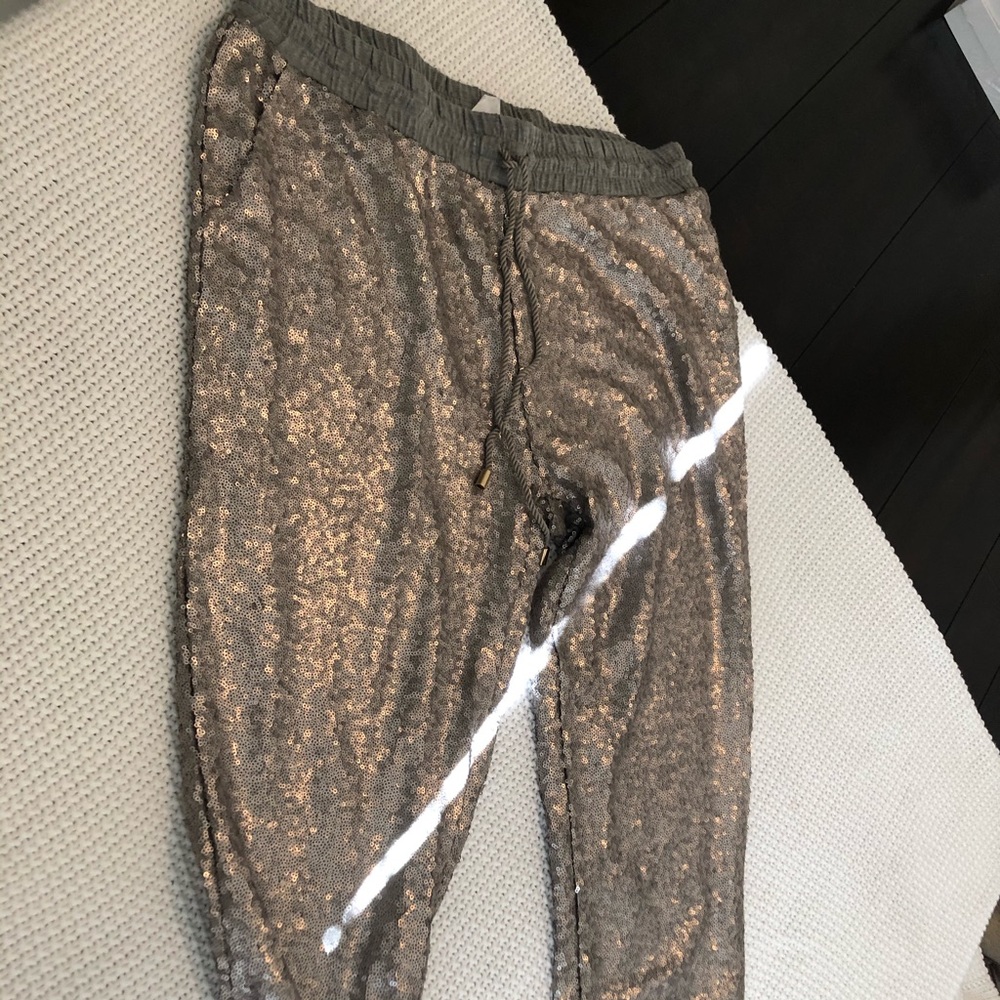 Platinum glitter full length joggers